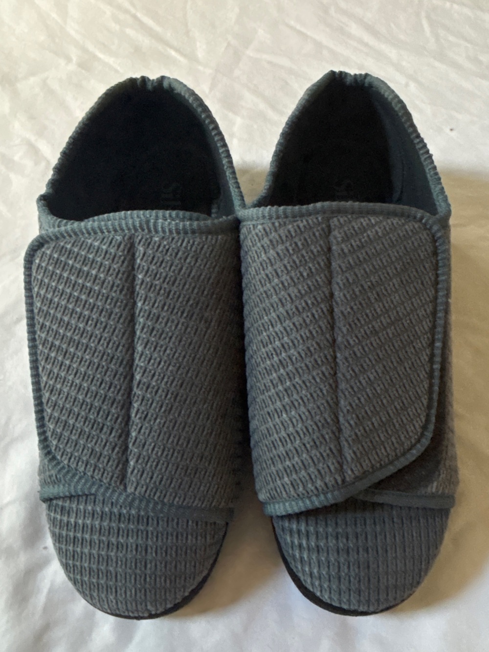 Silverts Men’s 11 XX-Wide Adaptive Slip Resistant Slippers Steel Blue